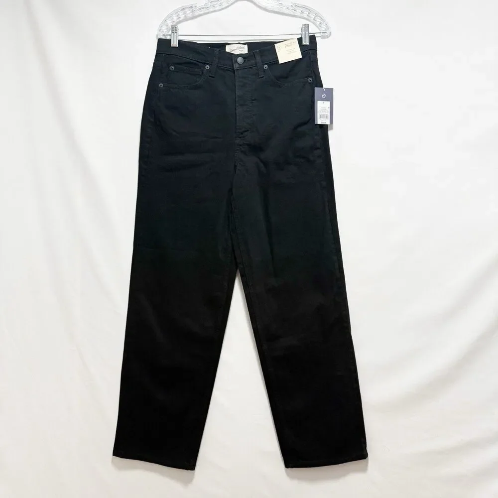 Women's Highest-Rise Straight Jeans Universal Thread Black Size 8 Denim NWT - Picture 4 of 16
